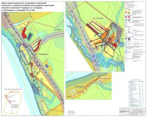 Карта градостроительного зонирования сельского поселения Студенец,  пст.Студенец, д.Вогваздино и д.Ероздино